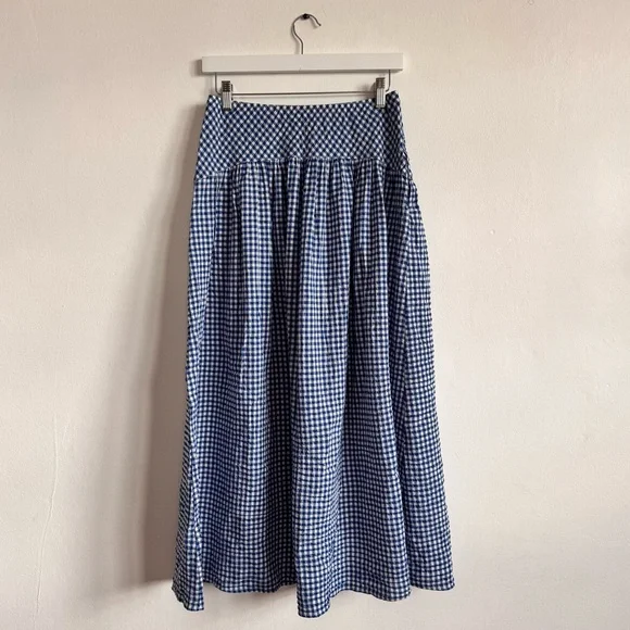 Uniqlo navy gingham maxi skirt - Picture 2 of 5